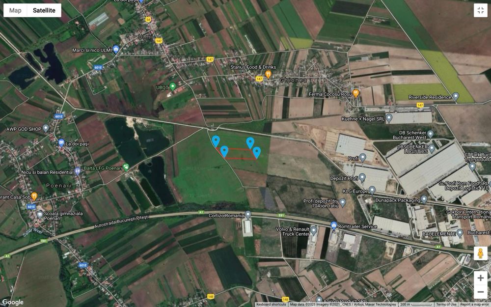 Teren industrial Autostrada A1 nod km23 CT Park Bolintin Deal