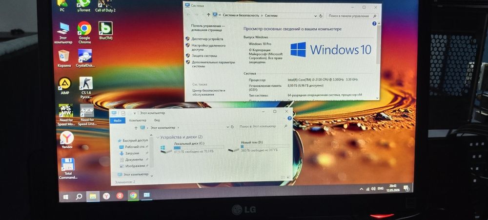 Kompyuter i3 2120 8gb ram 500gb hdd