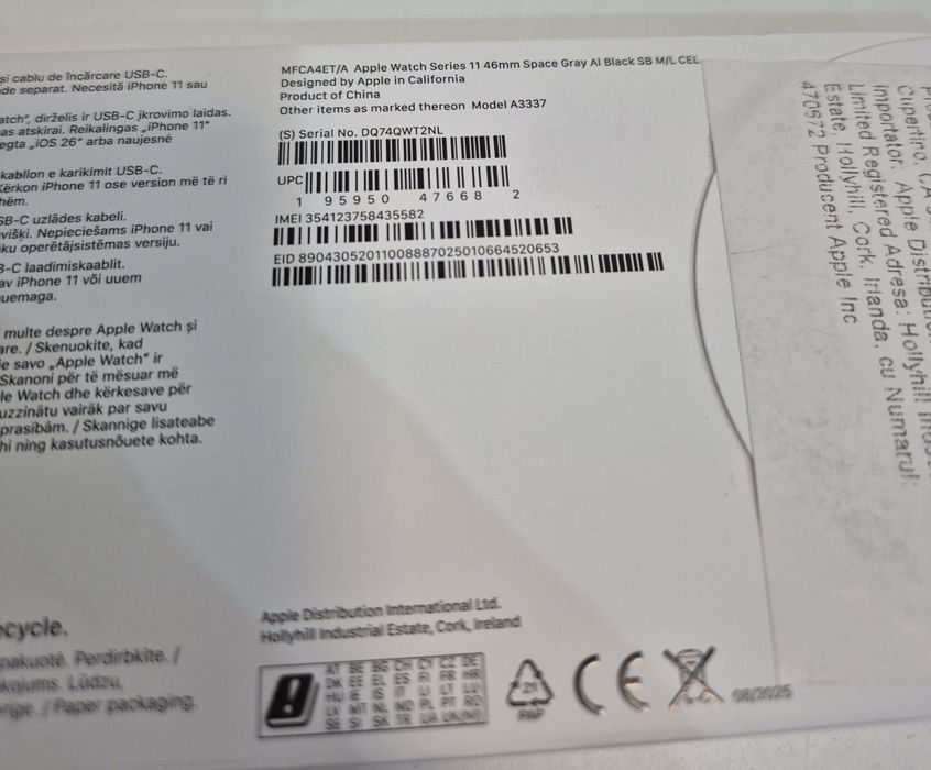 Apple Watch 11 46mm GPS + Cellular/ Sigilat !!