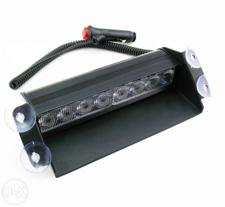 Lumini avertizare 8 LED stroboscop rosu/albastru politie SRI +CADOU!