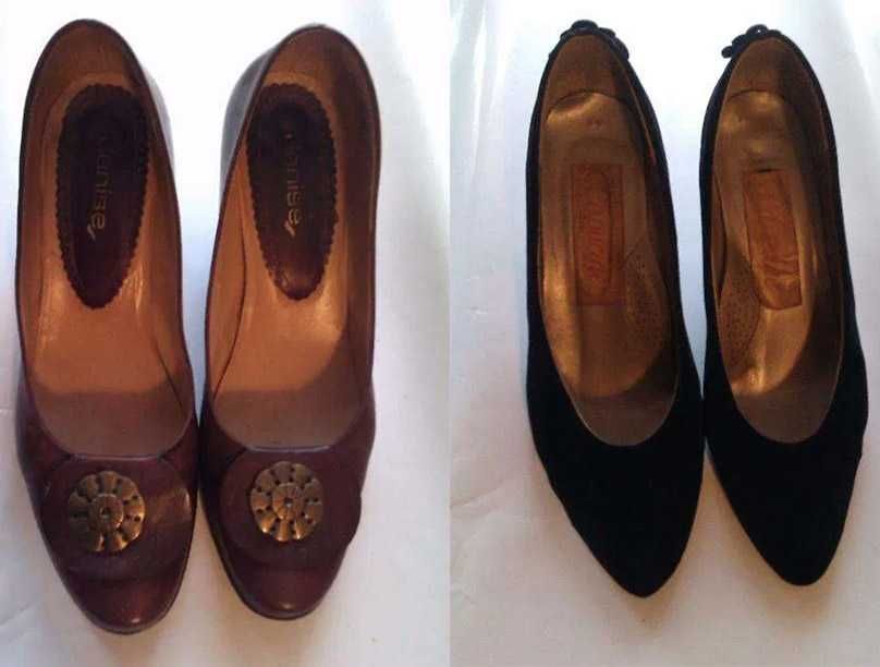 Pantofi dama piele si catifea ,  marime 38