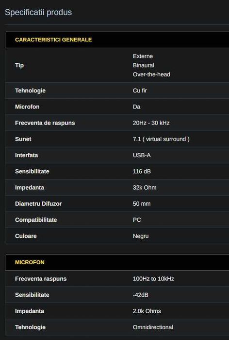 Casti cu microfon Corsair Void Elite Premium Surround Dolby 7.1, USB-A, Black. Cu mici defecte (in descriere / poze)