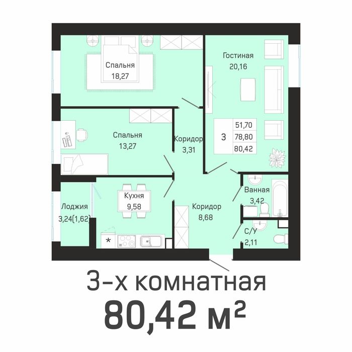 Квартира черновая