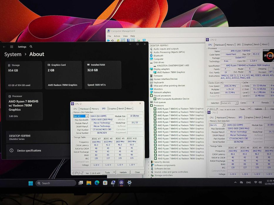 Mini PC UM880 Plus, Ryzen 7 8845HS, Radeon 780M 32GB DDR5, 1TB SSD