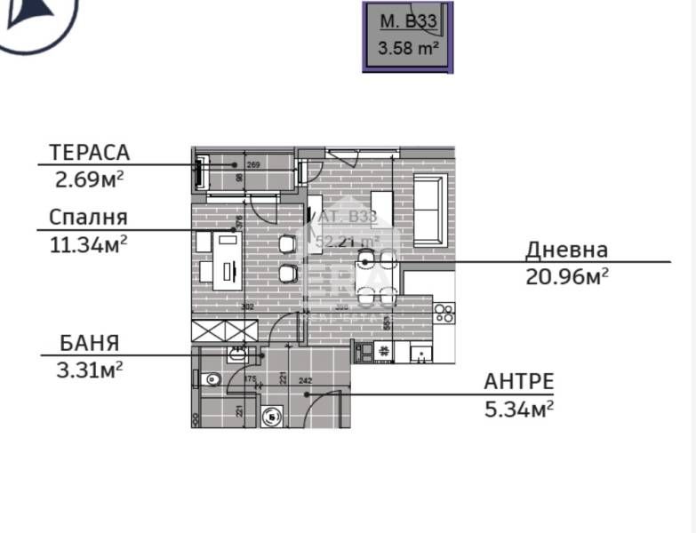 Продава се Двустаен апартамент в Варна, Възраждане 2 - 61 кв.м за 1003 €/кв.м - Снимка #4