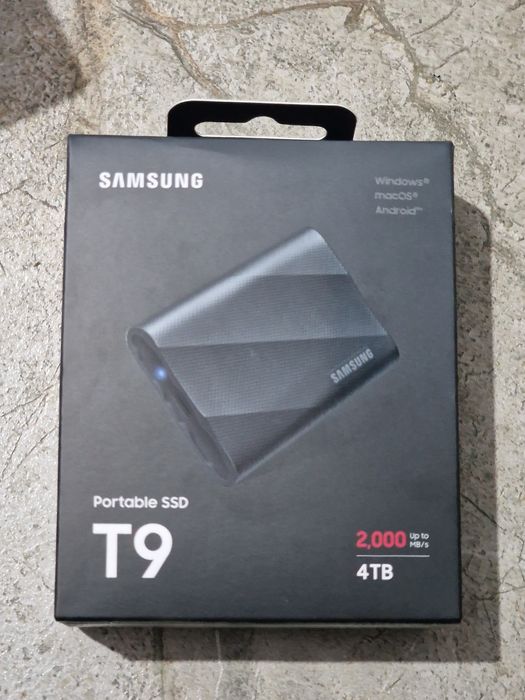 SSD extern Samsung T9 Black, 4TB, USB 3.2, Black