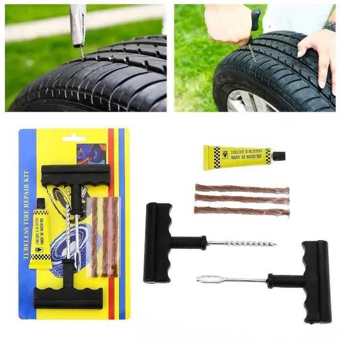 Авариен комплект инструменти за ремонт на спукани гуми