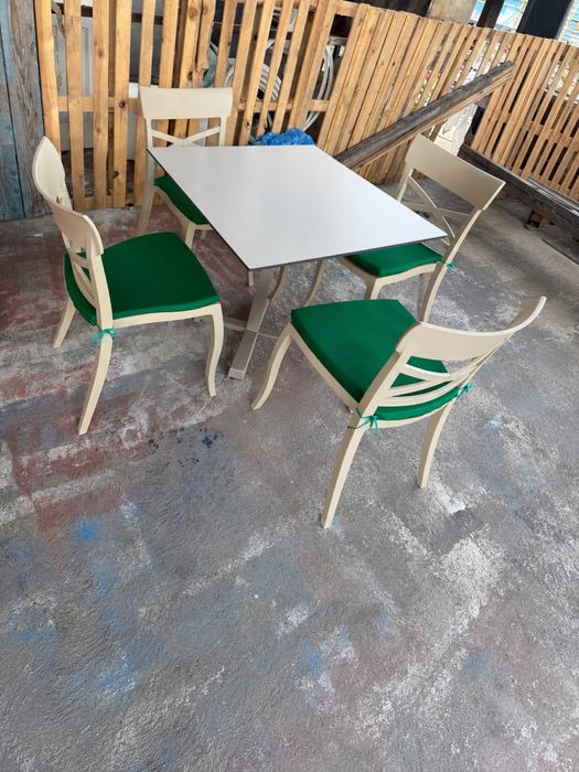 Set Masă cu 4 Scaune pentru Restaurant Terasă Noi Neutilizate