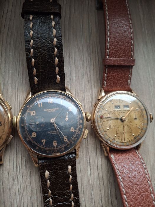 Chronographe suisse,pronto,certina toate de aur