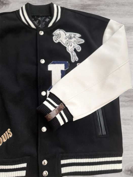 Geacă varsity Louis Vuitton negru/alb – Mărimea S