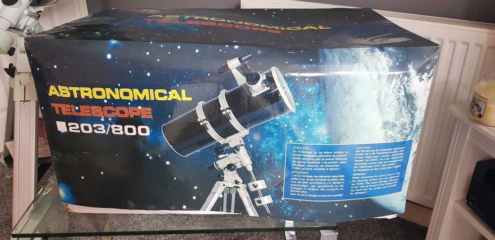 Голям мощен телескоп Нютон 8 инча EQ4 астро-монтировка - за градина, тераса,може и да се пренася