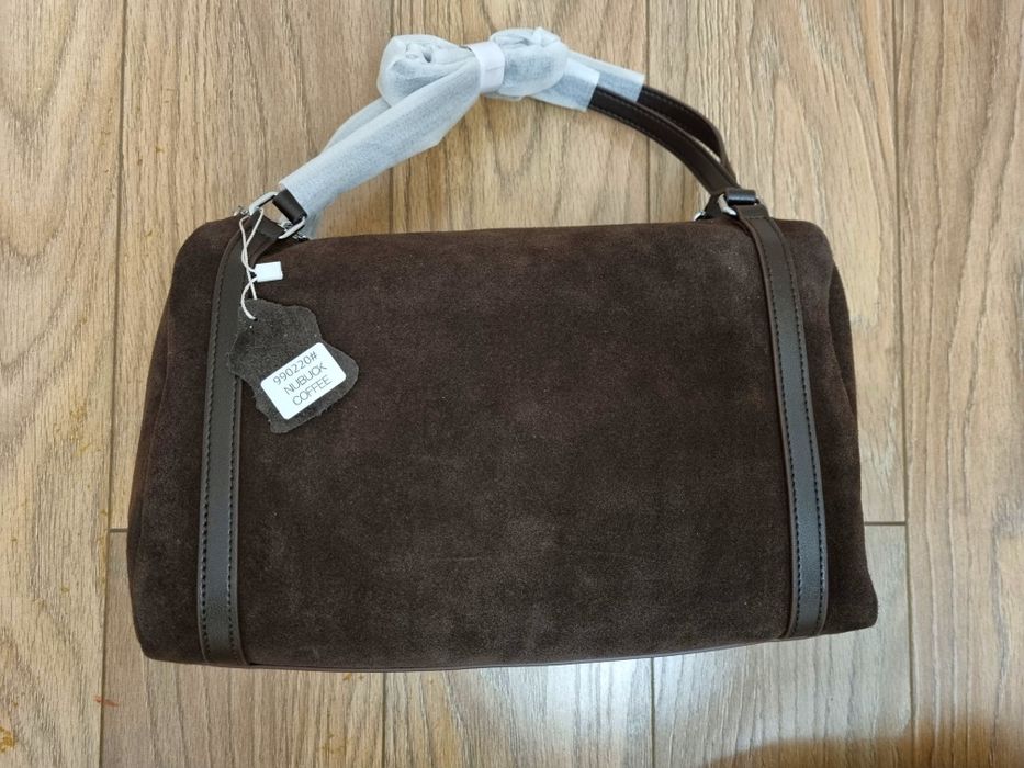 сумка коричневая замша