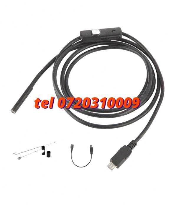 2 M Modul Camera Endoscop / Boroscop , 6 Lumina Led Inspectii Tehnice / Instalatii Pentru Iluminare Si Montaj Pe Echipamente Compatibile