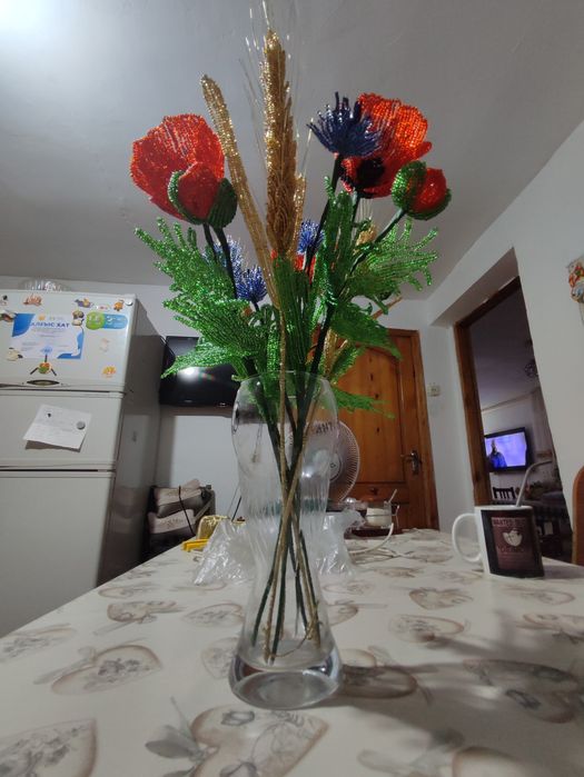 Цветы из бисера hand made