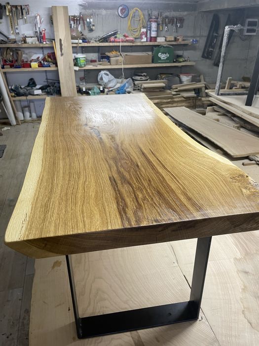 Masuta cafea din stejar cu picioare metalice