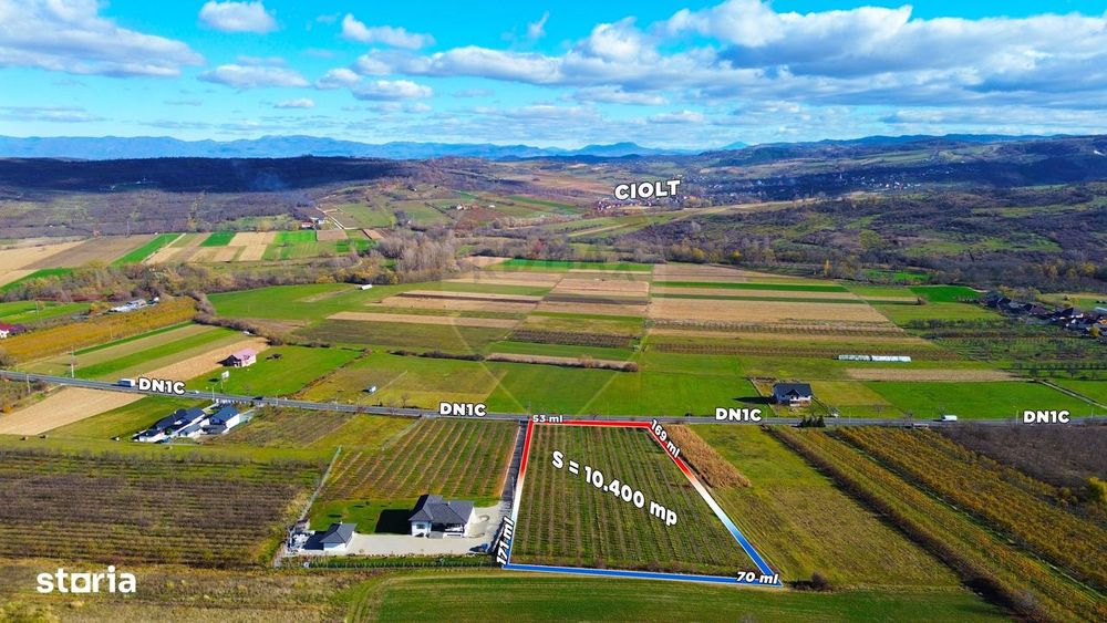 Teren intravilan de vanzare 104 AR front generos la DN Baia Mare-Cluj