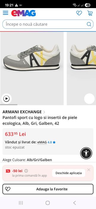 Vand adidasi Armani Exchange mărimea 44 originali