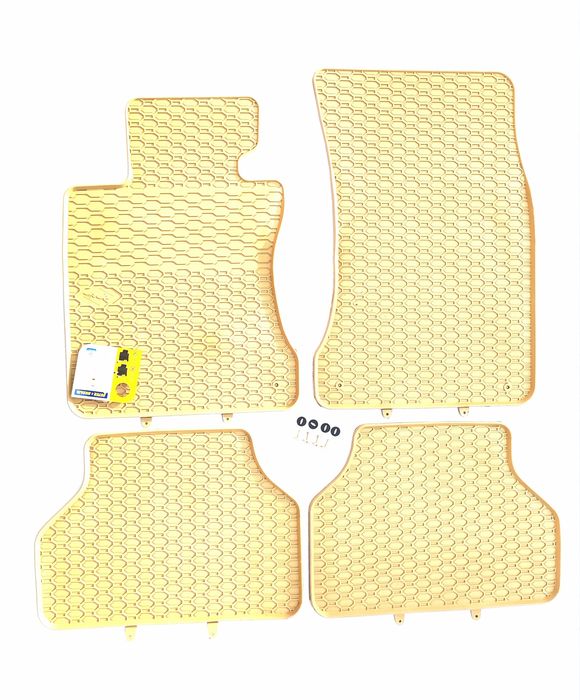 Covorașe cauciuc bej/crem pentru BMW E60/E61 2003-2010