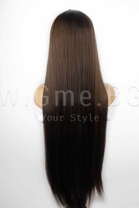 Екстра дълга права кестенява перука Ирен - 101 см.