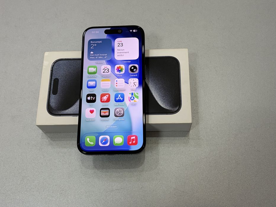 Iphone 15 Pro, 128 gb, Blue Titanium, la cutie