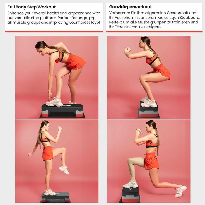 *Stepper fitness Înălțime reglabilă, inclusiv covoraș