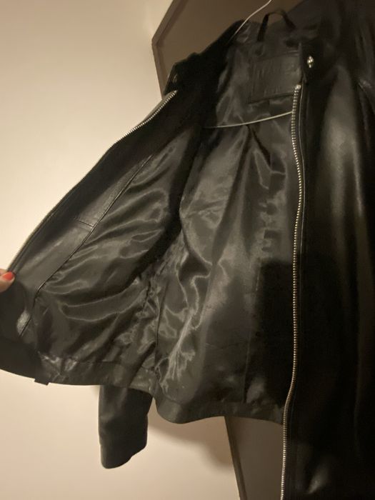 Кожено яке RESERVED, черно, естествена кожа