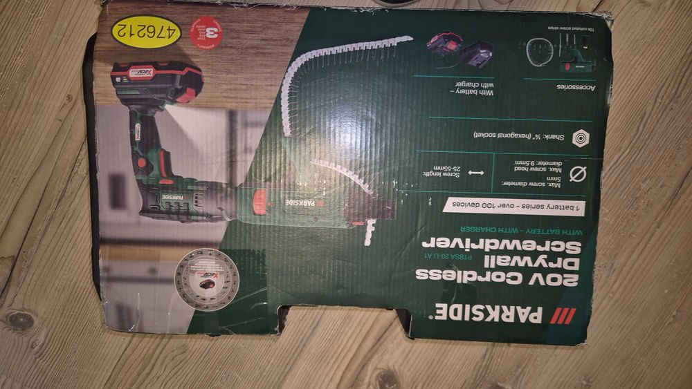 НОВ Parkside Акумулаторен винтоверт за гипсокартон, лента, ГАРАНЦИЯ