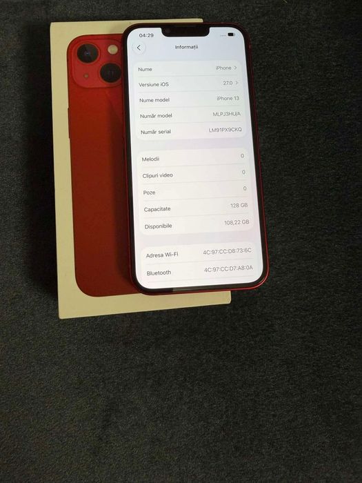 Vand Sau Schimb IPhone 13 Red Product 128Gb Neverlocked