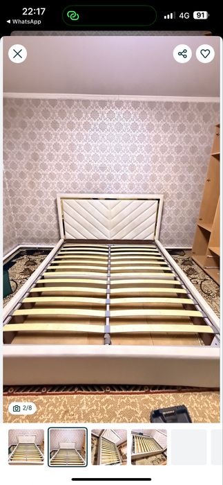 Продам двухспальную кровать без матраса.