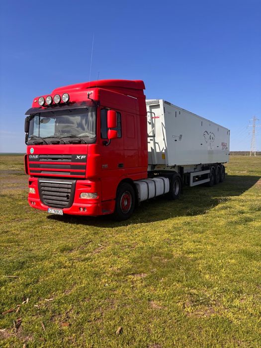 Se vinde la pachet daf xf semiremorca mega