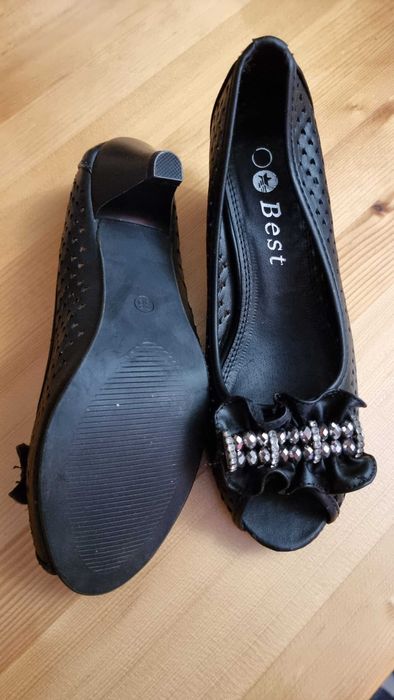 papuci Pantofi dama platforme cu toc nr 36 noi piele