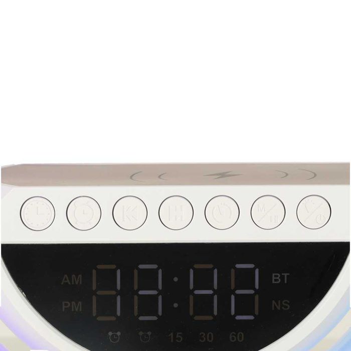 Smart лампа с безжично зарядно за телефон с Bluetooth колонка и будилн