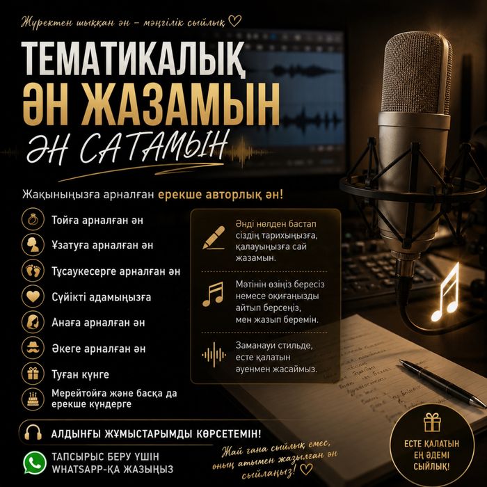 ТЕМАТИКАЛЫҚ ӘН. Мерейтойларға авторлық ән.