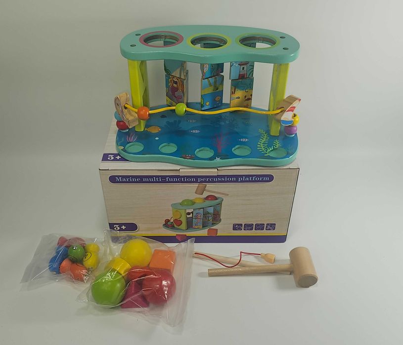 Ново! Дървена образователна и занимателна игра 4в1 всички дървени игри