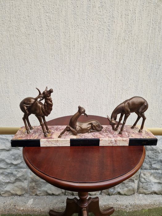 Прекрасна голяма антикварна френска фигура скулптура композиция