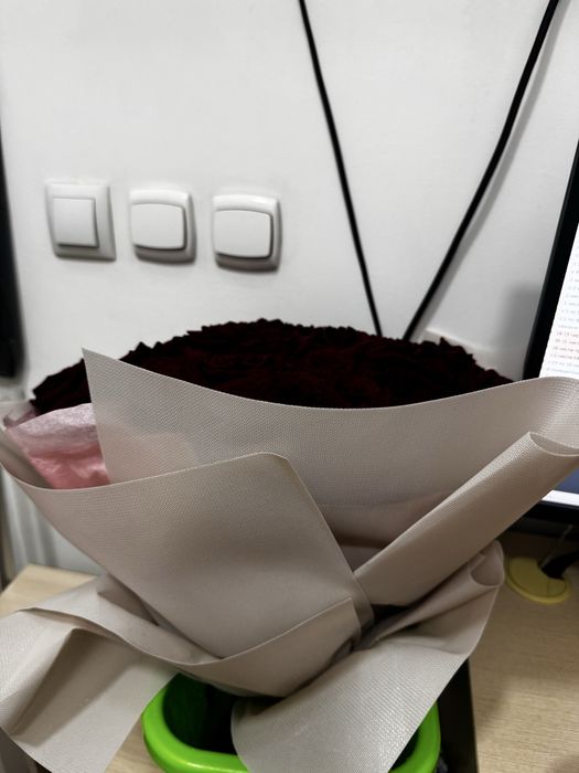 51 роза темно бордовые