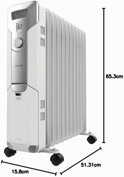 Маслен радиатор Cecotec ReadyWarm 11000 Space White 2500W, 11 камерен, 25 м²
