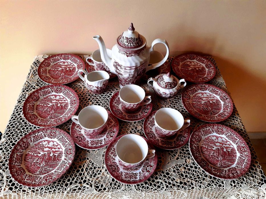 set cafea si mic dejun PORTELAN ENGLEZESC ORIGINAL