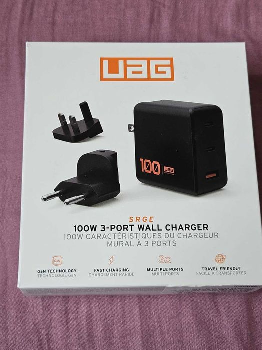 URBAN ARMOR GEAR UAG SRG 100W GaN 3-портово зарядно универсален щепсел