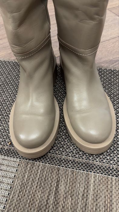 Zara кожаные сапоги 38 (37)
