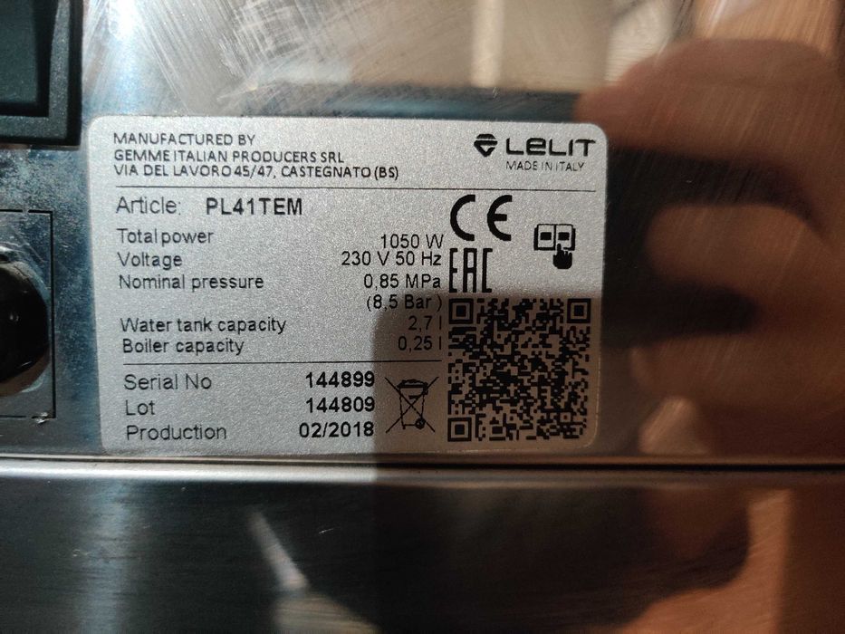 Lelit Espressor PL 41 TEM + Rasnita PL043MMI