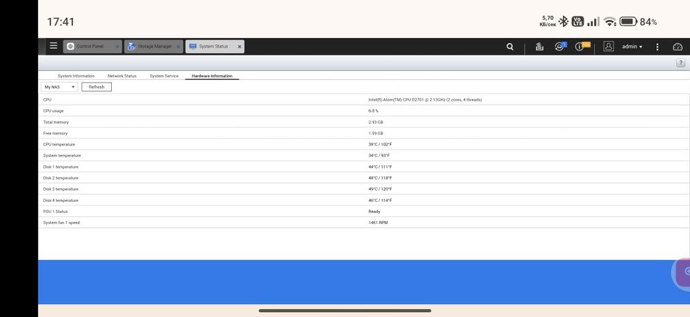 Сървърен NAS QNAP TS-469L (4-гнезда) с 3GB RAM + 3бр. Диска по 2TB Seagate Enterprise