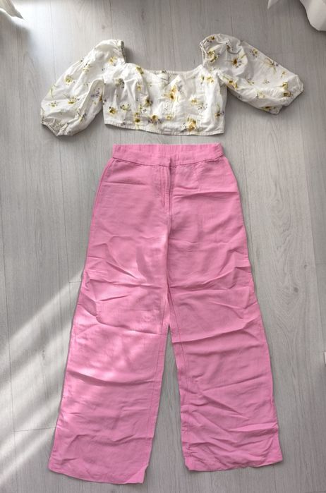 Панталон и кроп топ ленен бленд H&M размер М