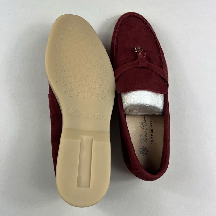 Loro Piana — дамски мокасини 37,38 EU тъмно червени