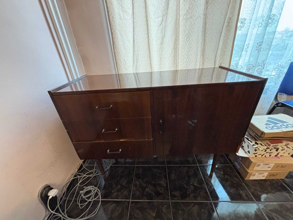 Ретро дървен шкаф / TV секция – винтидж мебели 70-те