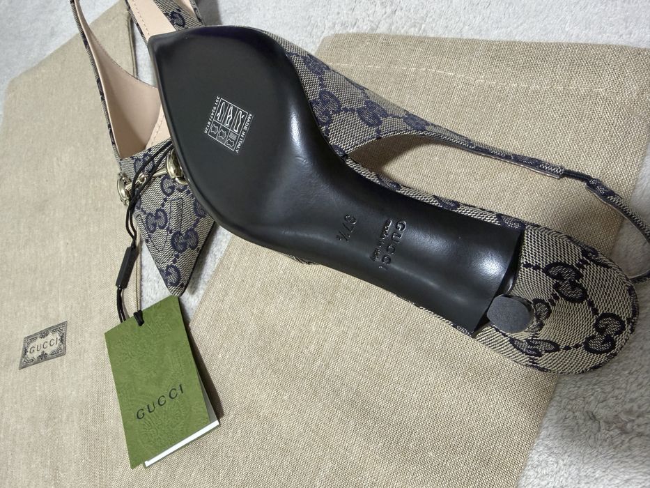 Pantofi stiletto Gucci Slingback cu Horsebit