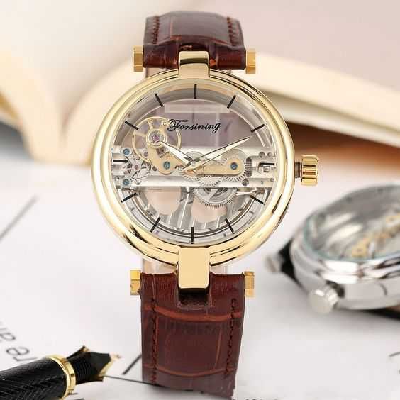 Мужские автоматические часы Forsining Skeleton, водонепроницаемые, ch1