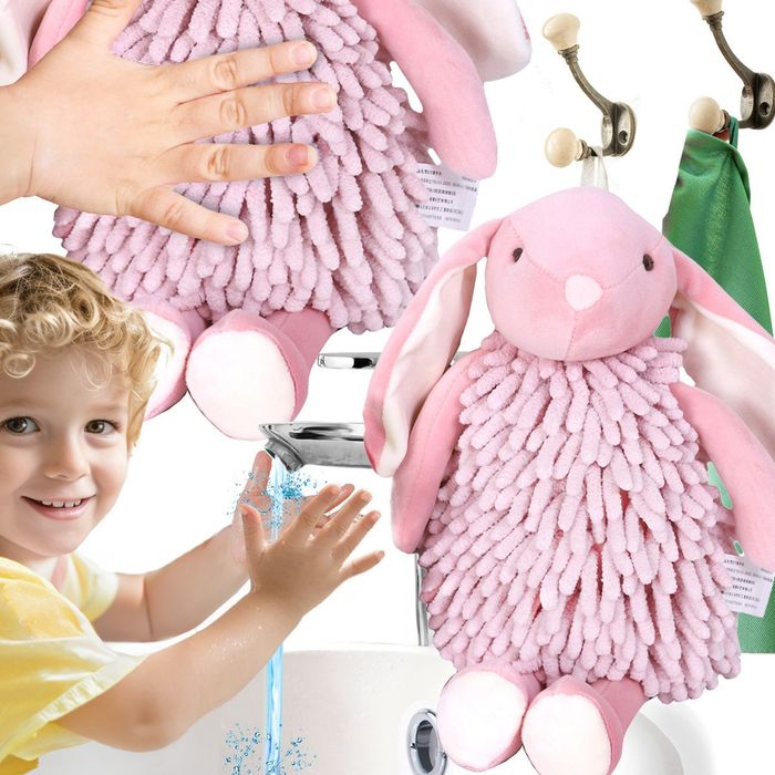 2в1 Голямо плюшено Зайче– Играчка и Кърпа за Ръце