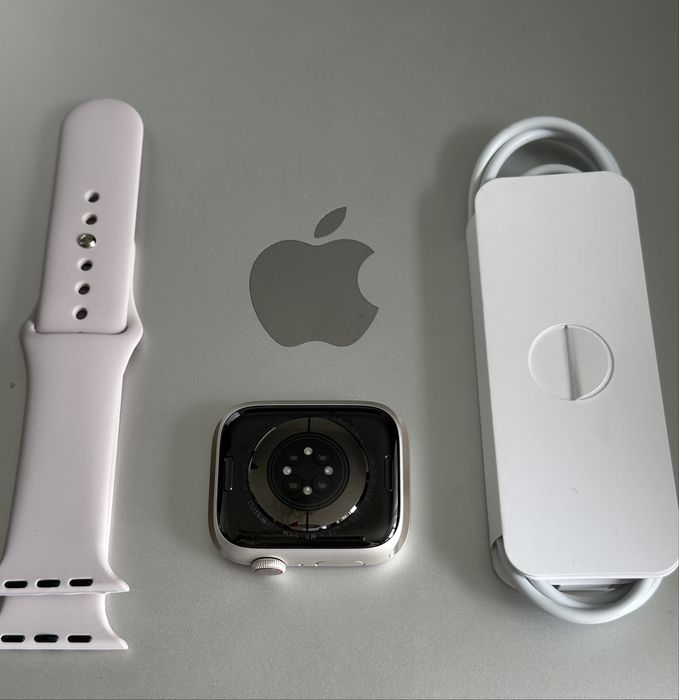 Apple Watch Seria 7 45mm GPS Cellular LTe Silver Ceramic / Impecabil