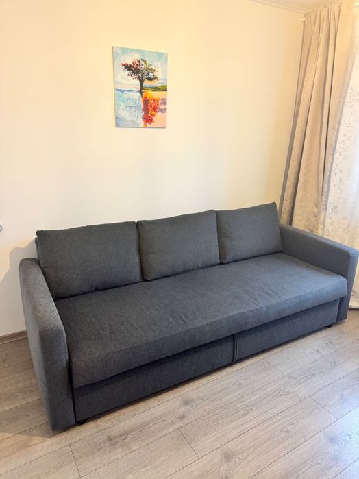 Canapea extensibilă 3 locuri, FRIHETEN, gri închis, Ikea,
